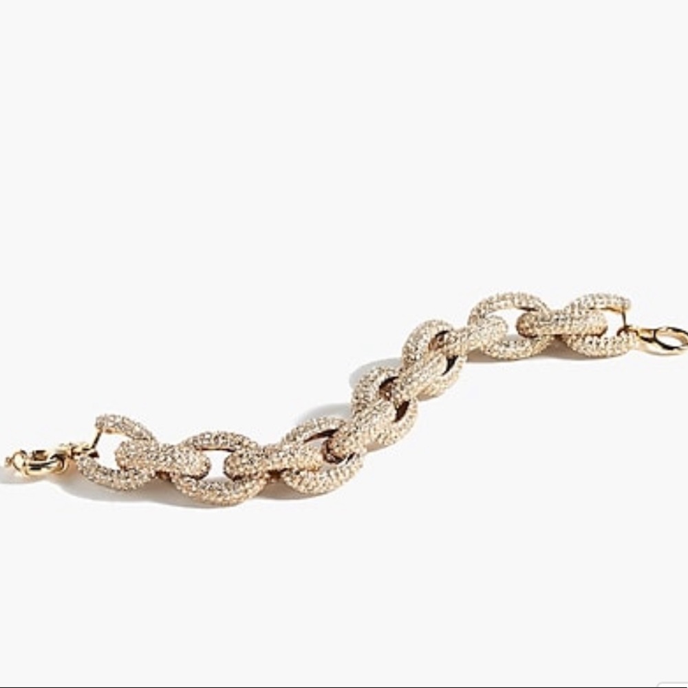 JCrew Classic Pavé Link Bracelet, Gold